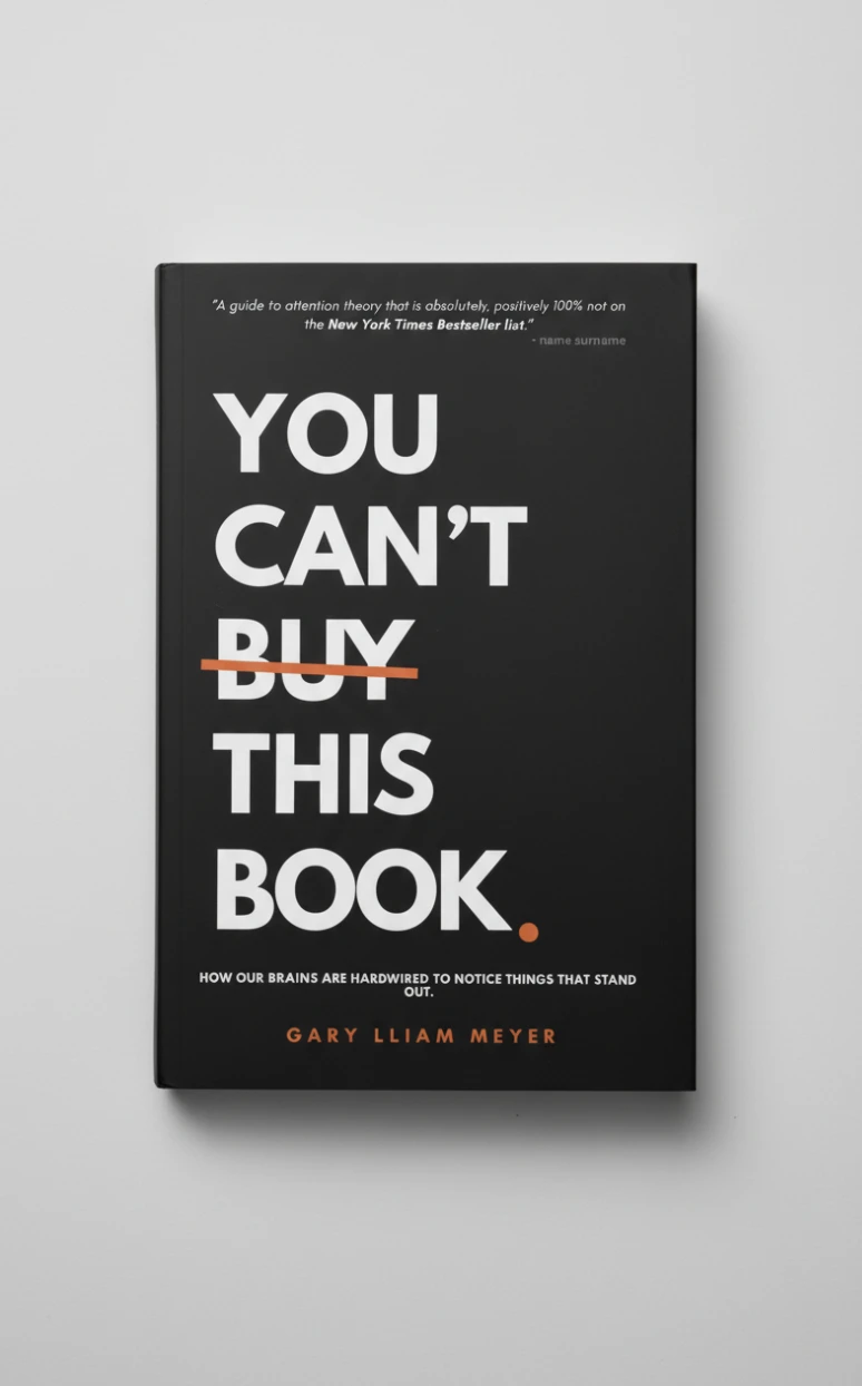 Cover of &lsquo;You can&rsquo;t buy this book&rsquo; by Gary Meyer &mdash; bold white type on a near-black cover, with the word BUY struck through in orange.
